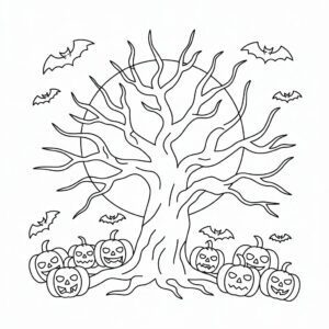 tekening van een kale boom