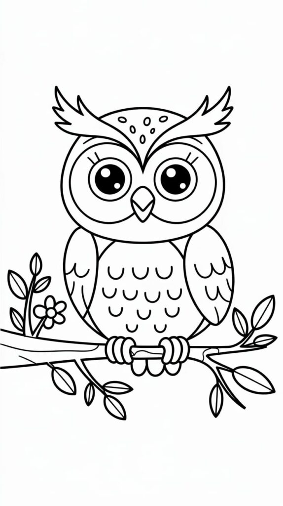 dessiner un hibou facile