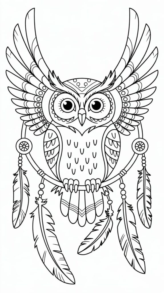 dessin hibou à imprimer