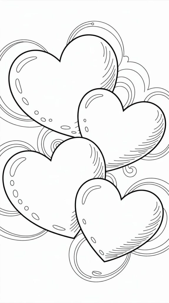 valentijn kleurplaten hartjes