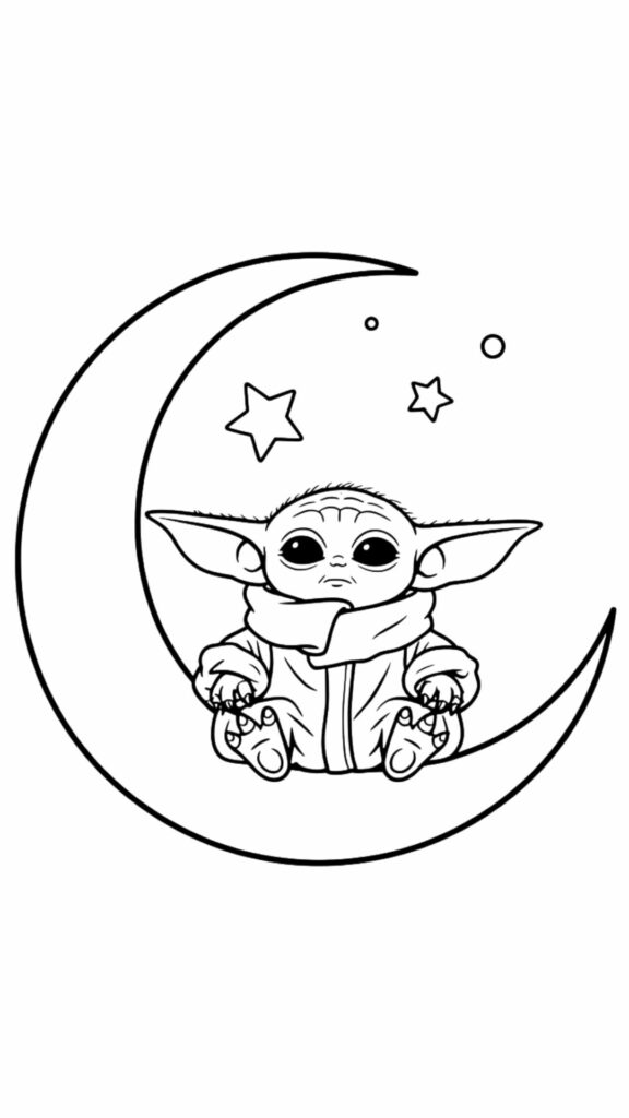 baby yoda coloring sheet