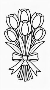 Bouquet di tulipani colorare