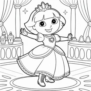 Dansende Dora Prinses Kleurplaat