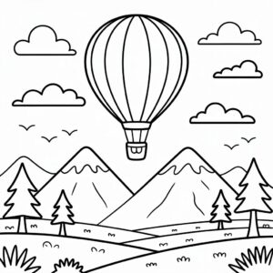 Heißluftballon über den Bergen PDF kostenlos