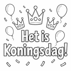 Het is Koningsdag! kleurplaat gratis