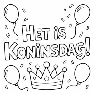 PDF kleurplaat Het is Koningsdag!
