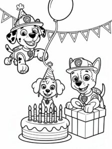 Paw Patrol Birthday Party Coloring Page