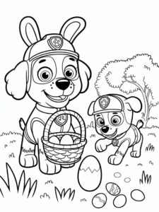Paw Patrol Easter Egg Hunt Coloring Page