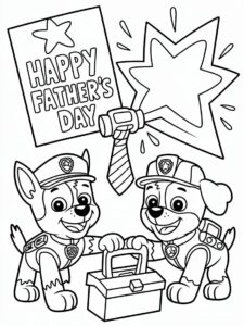 Paw Patrol Father’s Day Coloring Page