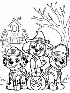 Paw Patrol Halloween Coloring Page