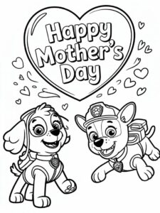 Paw Patrol Mother’s Day Coloring Page