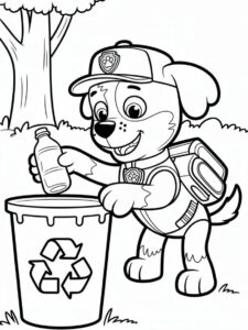 Paw Patrol Rocky Recycling Coloring Page