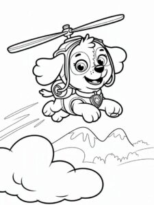 Paw Patrol Skye Flying High Coloring Page