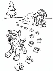 Paw Patrol Winter Trail Coloring Page
