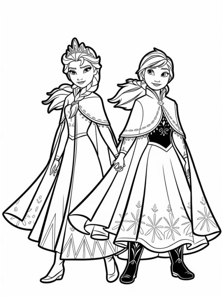 anna and elsa coloring sheet