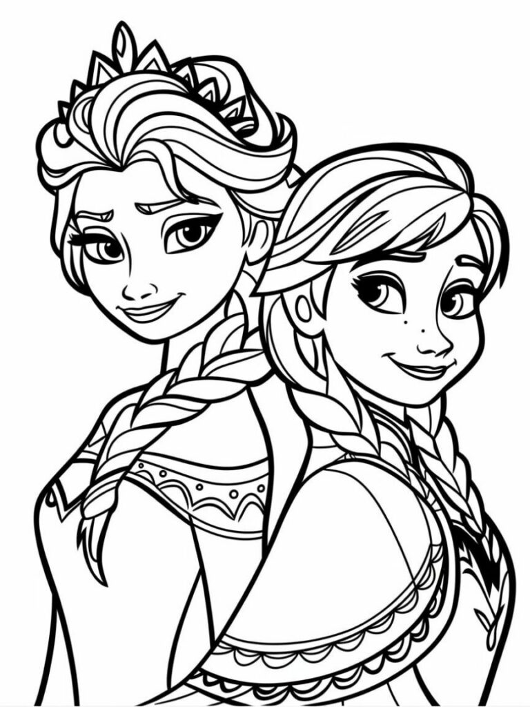 anna and elsa coloring sheets