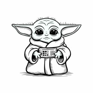 baby yoda kleurplaat