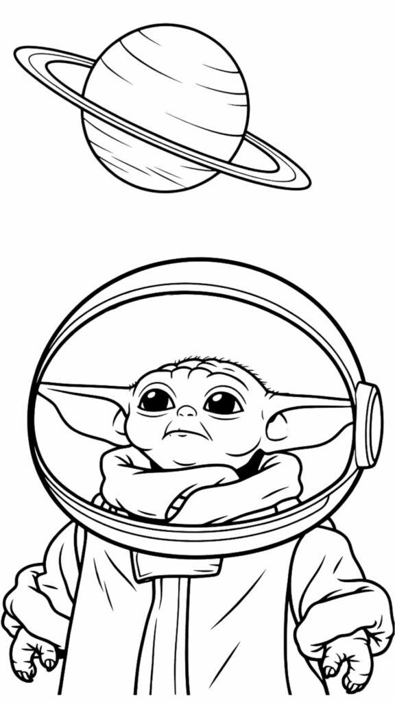 baby yoda coloring book free