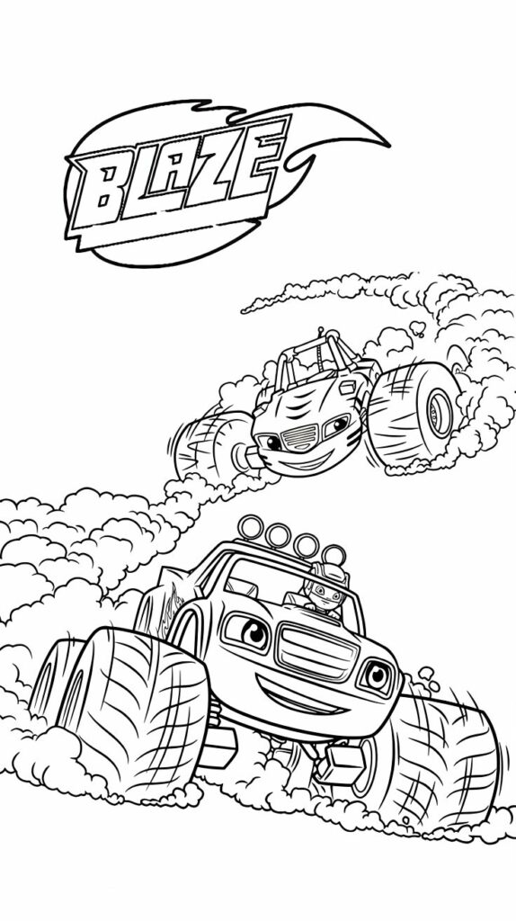 blaze and the monster machines kleurplaat