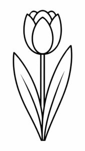 disegno tulipano per bambini da colorare
