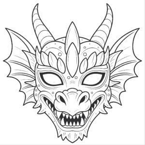 carnaval maskers kleurplaat