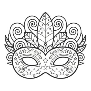 carnaval maskers kleurplaten