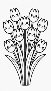 colorare Bouquet di tulipani