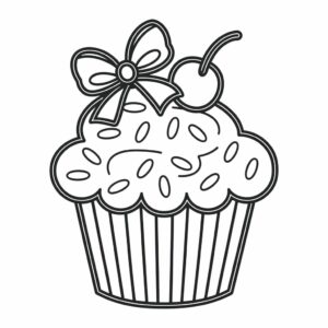 cupcake kleurplaat printen