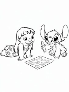 coloring sheets lilo and stitch