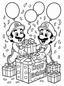 coloring sheets mario brothers