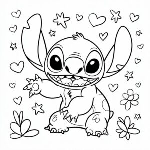 coloring sheets of stitch