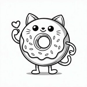 cute donut tekenen