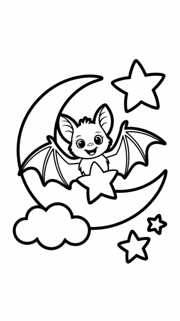 cuties kleurplaten vleermuis