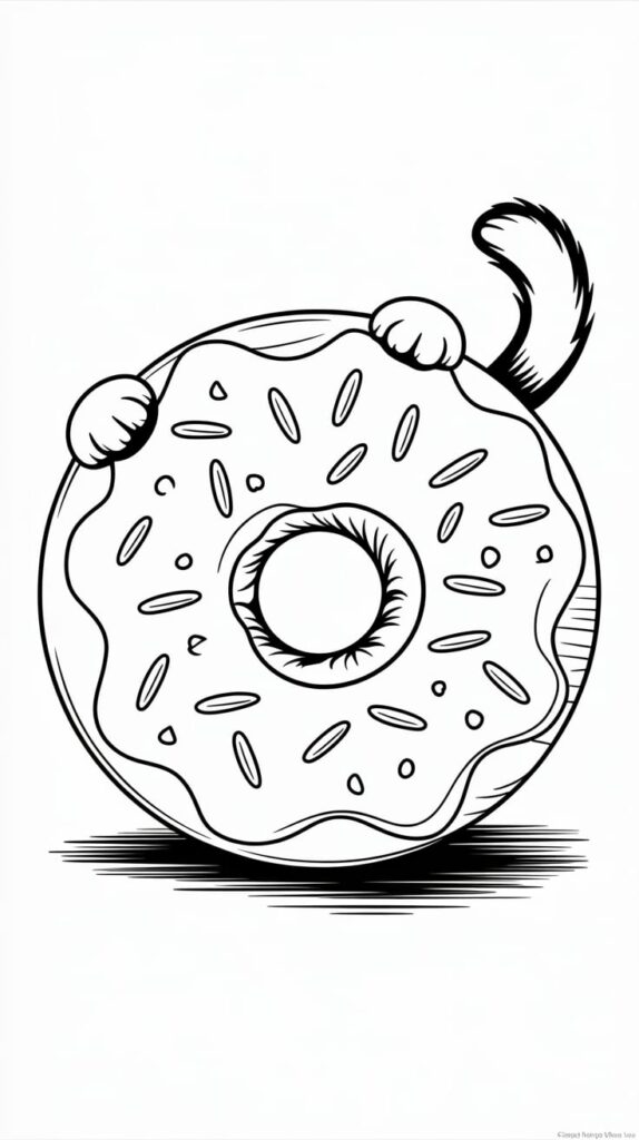 donut dieren kleurplaat