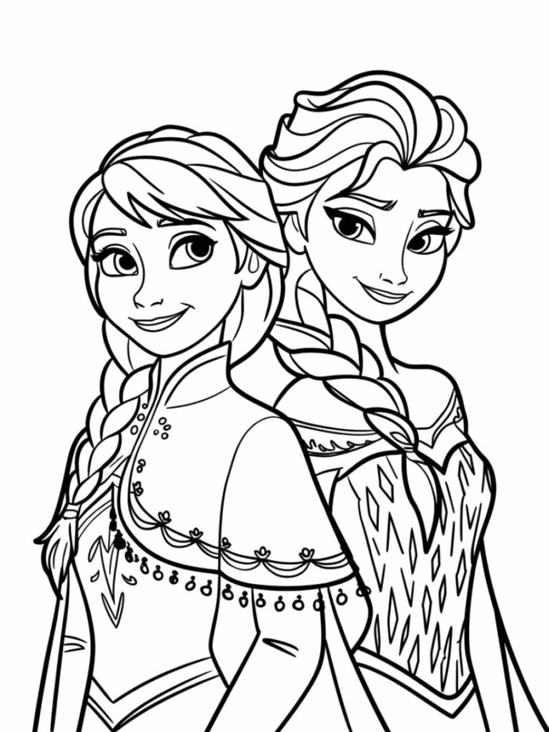 elsa anna coloring sheets