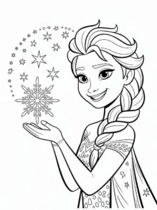 elsa coloring book page