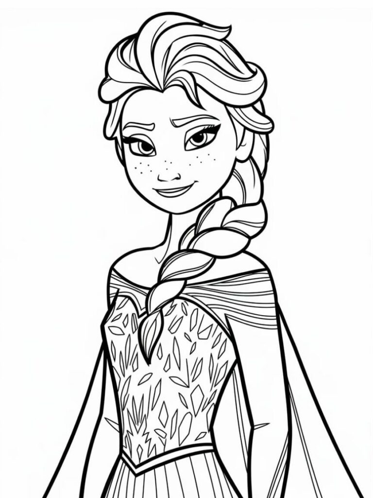 elsa coloring sheet free printable