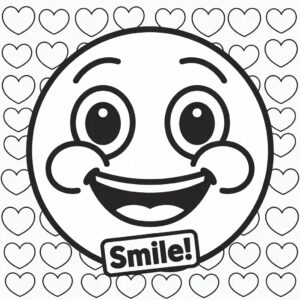 emoji kleurplaat hartjes