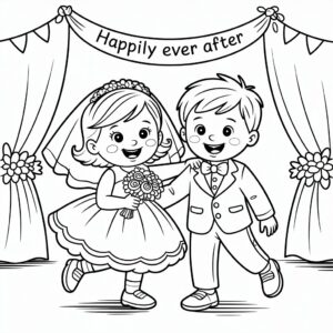 grote trouwen kleurplaat