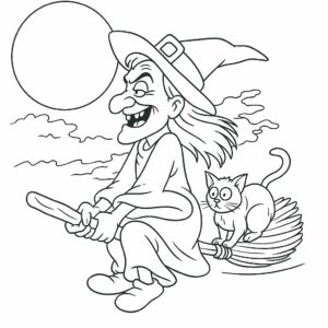 halloween witches coloring pages