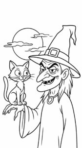 halloween kleurplaat heks