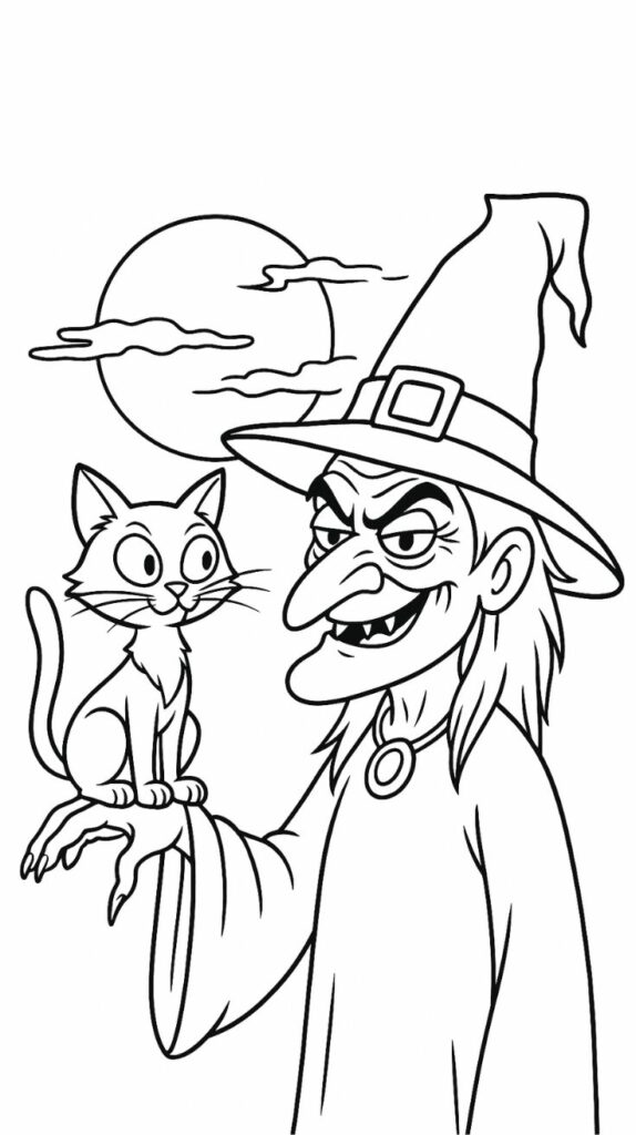 free witch coloring pages