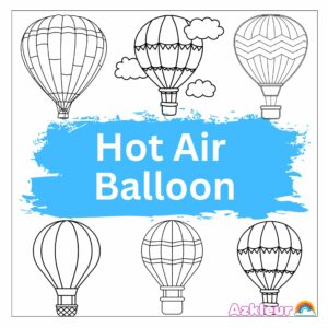 Kleurplaat Luchtballon