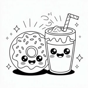 kawaii donut tekenen