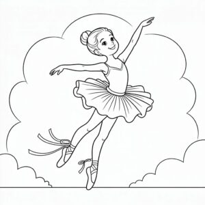 kleurplaat ballerina prinses