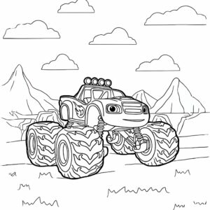 kleurplaat blaze and the monster machines