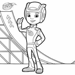 kleurplaat blaze en de monsterwielen