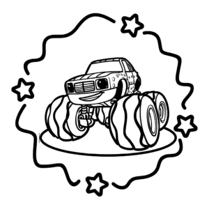 kleurplaat blaze monster