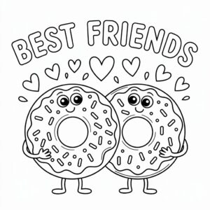 kleurplaat donuts