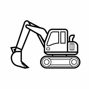 kleurplaat graafmachine trein